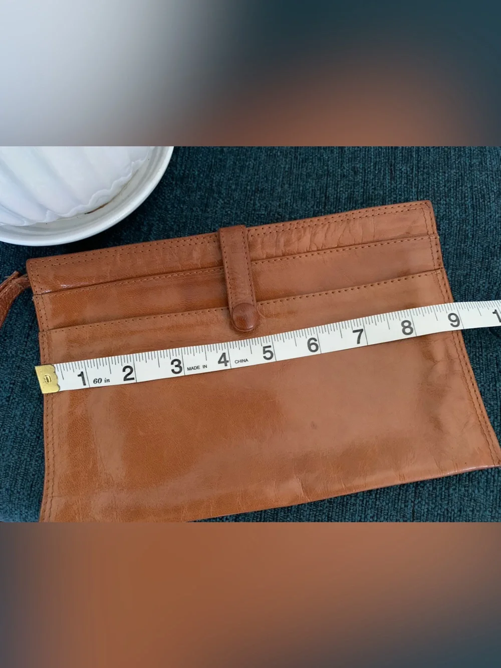 Vintage Bottega Veneta Tan Leather Wrist Clutch